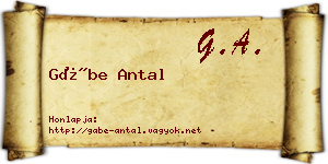 Gábe Antal névjegykártya